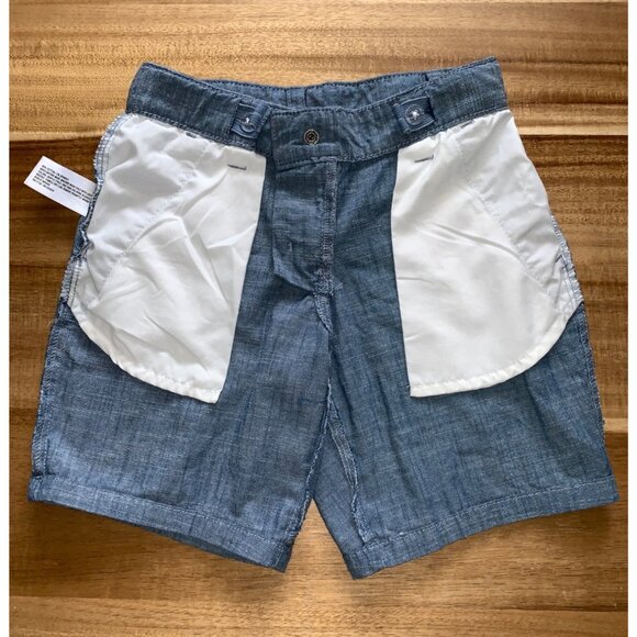Cat & Jack Boys Blue Chambray Pull-On Shorts With Button & Zip Closure Size 6 - Picture 5 of 11